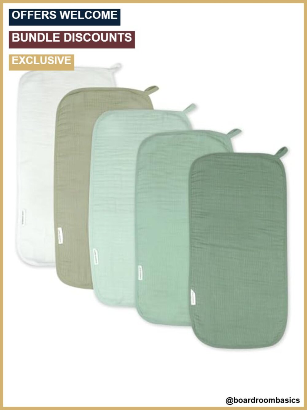 Organic Cotton Burp Cloths 5 Pack Absorbent Multi-Layer